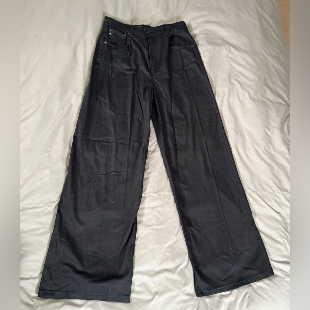 AG Adriano Goldschmied Black Wide-Leg Jeans - Picture 3 of 10